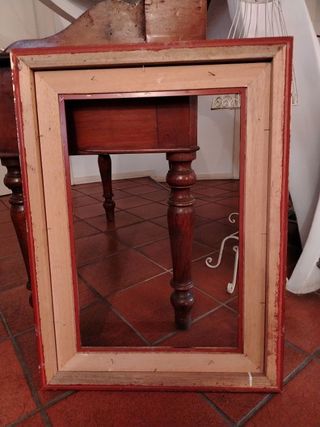 Grande cornice barocca beige e oro