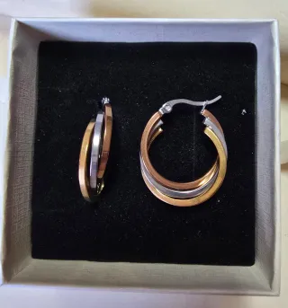 Pendientes Aro Trenzados Tricolor