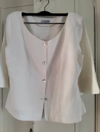 Traje falda y chaqueta algodón lino
