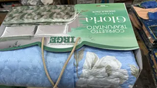 Trapuntino Matrimoniale Gloria Azzurro
