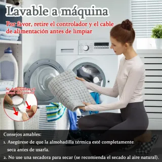 Manta Eléctrica Lumbar 60x30cm Franela Gris