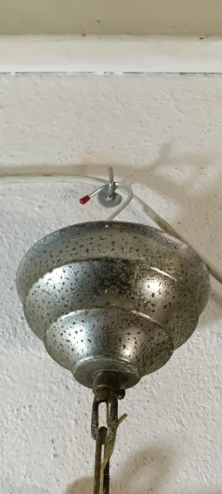 Lampadario vintage anni '60 metallo vetro