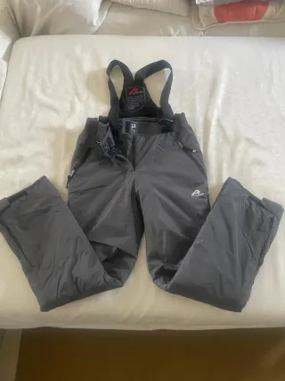 Pantalones de esquí con tirantes grises