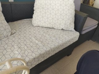 Conjunto sofá y 2 sillones ratán terraza