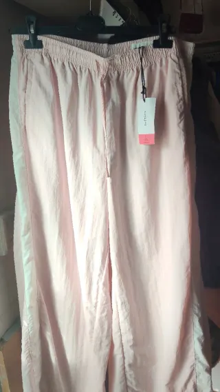 Pantalón chándal rosa rayas blancas Talla L