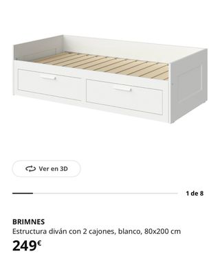 Cama 90cm con cajones y colchón