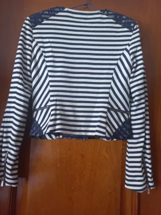 Blazer Morgan Rayas Azul Blanco