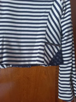 Blazer Morgan Rayas Azul Blanco