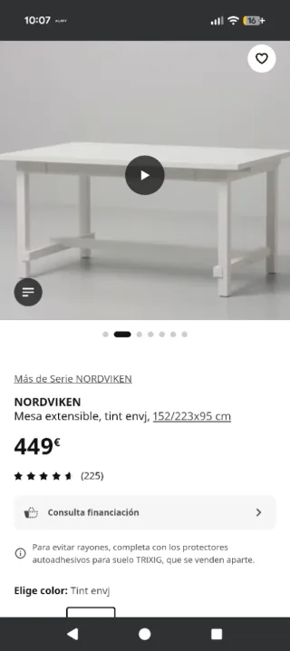 Mesa comedor NORDVIKEN blanca