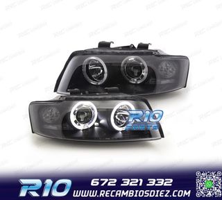 FAROS AUDI A4 B6 00-04 OJOS ANGEL CCFL FONDO NEGRO
