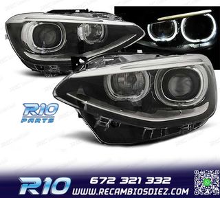 FAROS BMW F20 21 OJOS ANGEL LED FONDO NEGRO