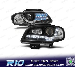 FAROS PARA SEAT IBIZA CORDOBA 6K2 99-02 LUZ DIURNA FONDO NEG