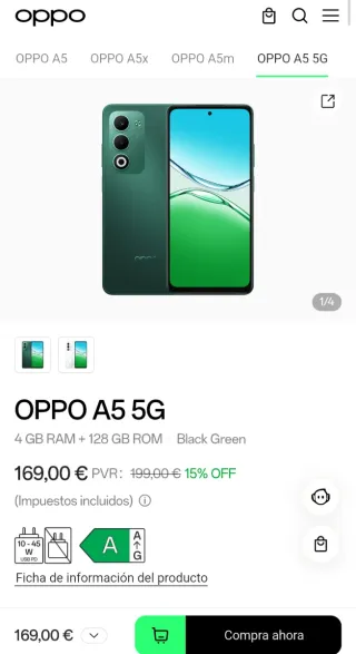 Oppo A5 5G 128GB Verde