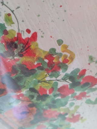Quadro fiori rossi e verdi