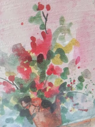 Quadro fiori rossi e verdi