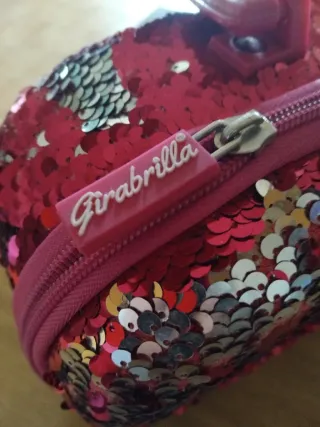 Borsetta con paillettes rosa e oro