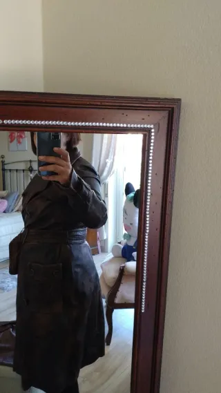 Trench in vera pelle Marrone