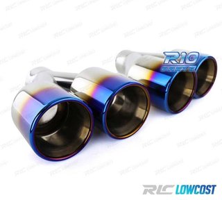 COLAS ESCAPE UNIVERSAL ACERO INOX TITANIO 2 DOBLES 89MM OO--