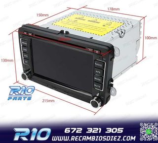 RADIO GPS ANDROID 13 PARA VOLKSWAGEN VW SEAT SKODA TOURAN 7"