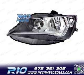 FARO IZQ PARA SEAT IBIZA 12-17 FONDO OSCURO + CROMO