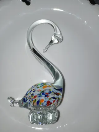 Cigno in vetro colorato