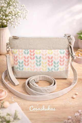 Bolso artesanal bandolera floral