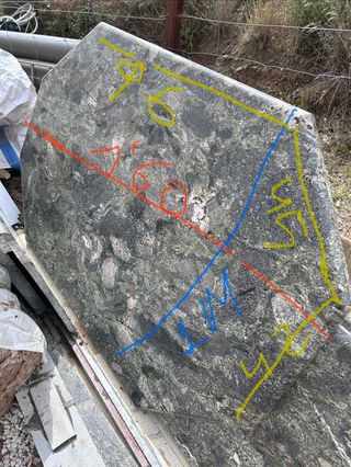Encimera de granito gris y verde