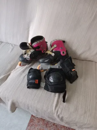 Patines en línea niña Talla ajustable + Proteccion