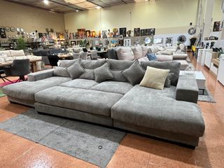 Mega sofá cama gris/ Beige