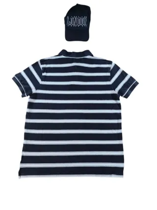 Polo Tommy Hilfiger a righe Blu/Grigio M