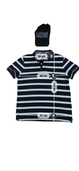 Polo Tommy Hilfiger a righe Blu/Grigio M