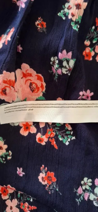 Abito Lungo Terranova Floreale Nero Taglia L