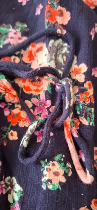 Abito Lungo Terranova Floreale Nero Taglia L