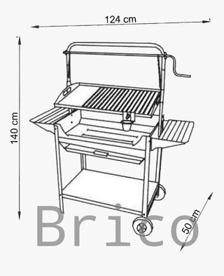 Barbacoa Premium Acero Inoxidable 140x50x124 cm TROIA CX BR - Orework