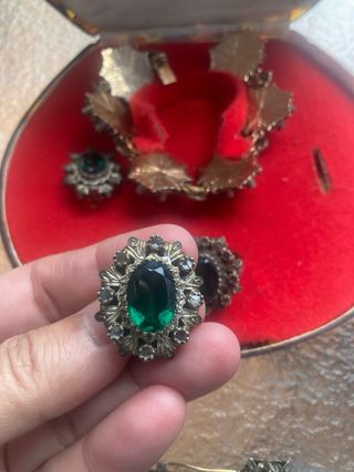 Conjunto joyería pedrería verde