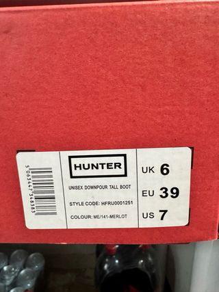 Botas Hunter Unisex Rojas