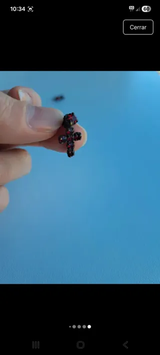 Pendientes Cruz Rojos Plata