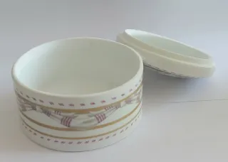 Joyero Bidasoa Vintage Porcelana Lazos Rosa