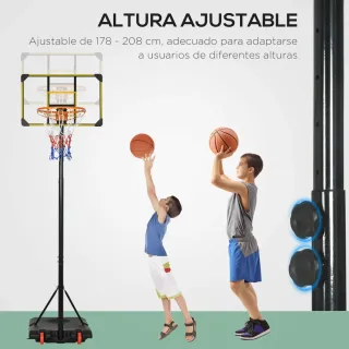 Canasta de Baloncesto Portátil Ajustable ruedas