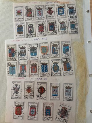 Lote sellos España escudos años 64, 65, 66
