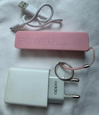 Power Bank Rosa + Funda + Cargador Kit Completo