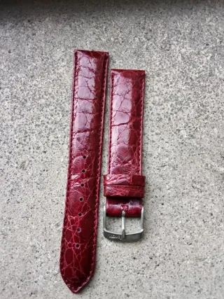 Cinturino vintage vera pelle rosso