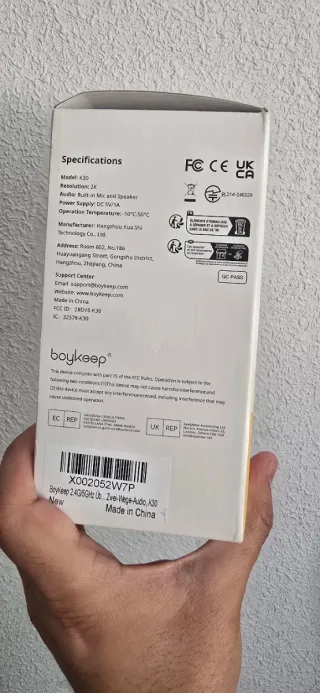Cámara Seguridad WiFi 2K Boykeep K30