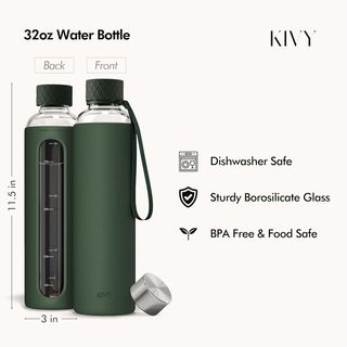 Botella de agua cristal con funda silicona