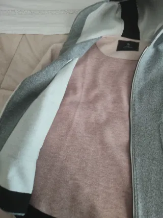 Cappotto Grigio Rosa Taglia L