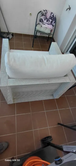 Sillón Diseño Jardín Mimbre Blanco