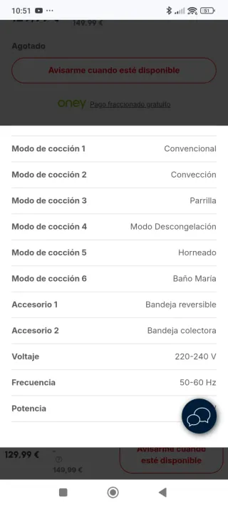 Horno sobremesa Moulinex 39L