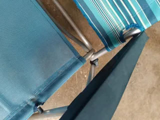 Silla de playa plegable azul