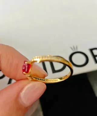 Anillo Pandora Rosa Bella y La Bestia