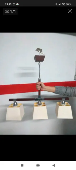 Lámpara colgante madera y metal